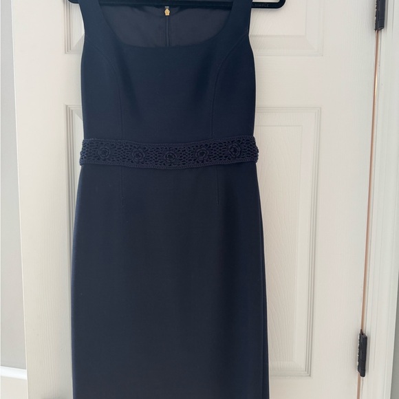 Tory Burch Dresses & Skirts - Tory Burch Navy Sleeveless Midi Dress with Crochet Waist